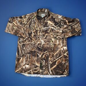 Drake Button Down Shirt Men's M REALTREE Max-5 Waterfowl Hunting Camo‎ Vented